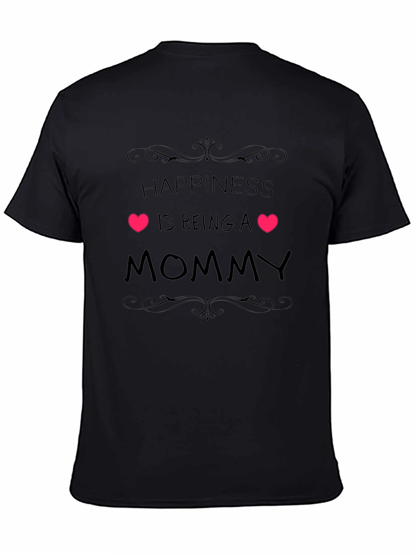 Happiness is Being a Mommy Black T-Shirt