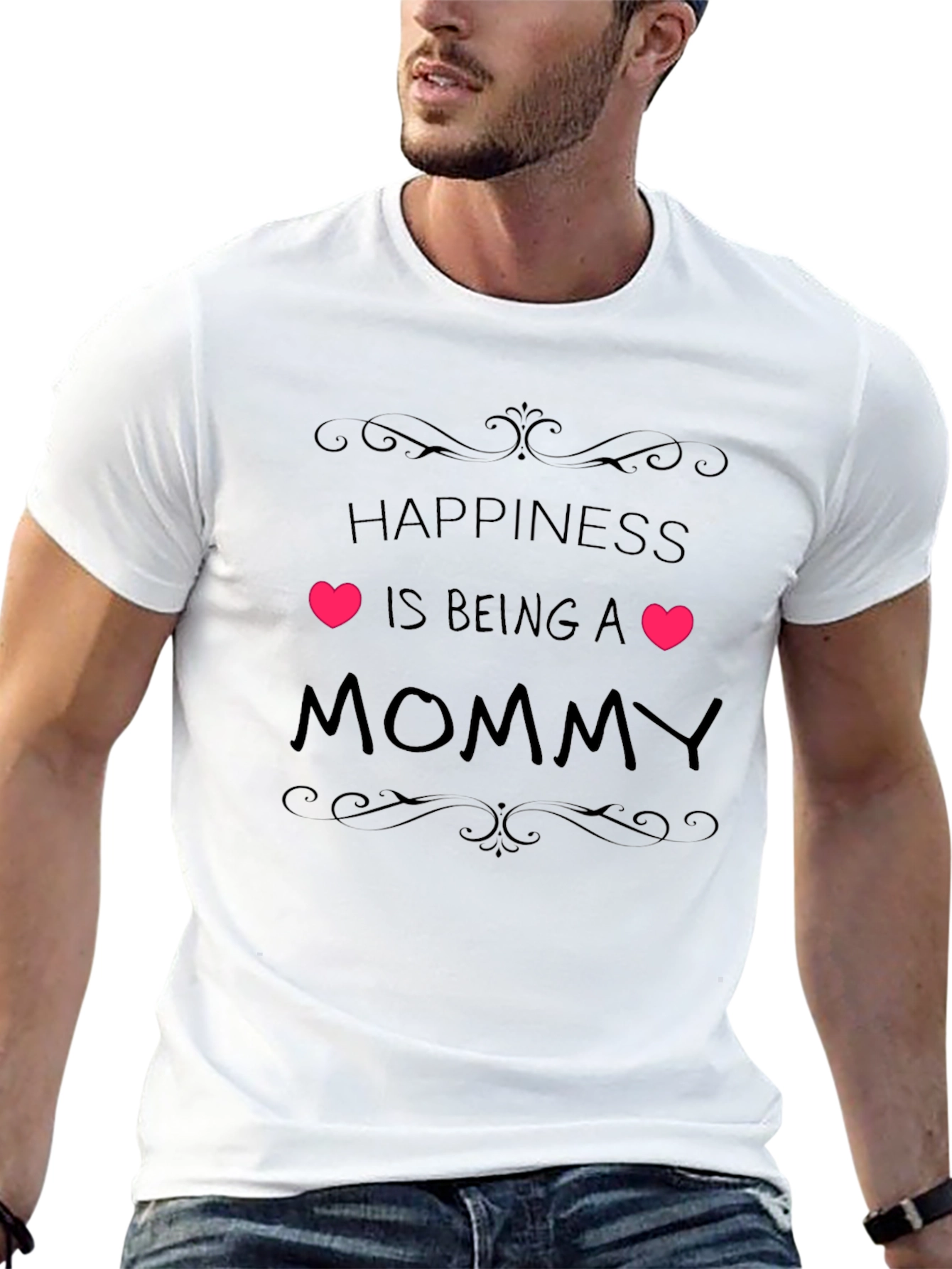 Happiness is Being a Mommy Black T-Shirt