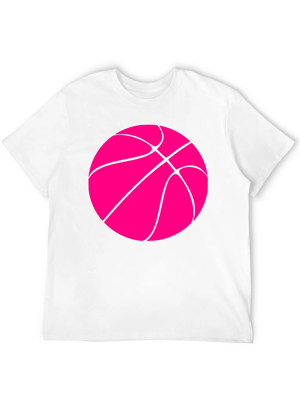 Basketball Graphic Tee - Hot Pink Ball on Black