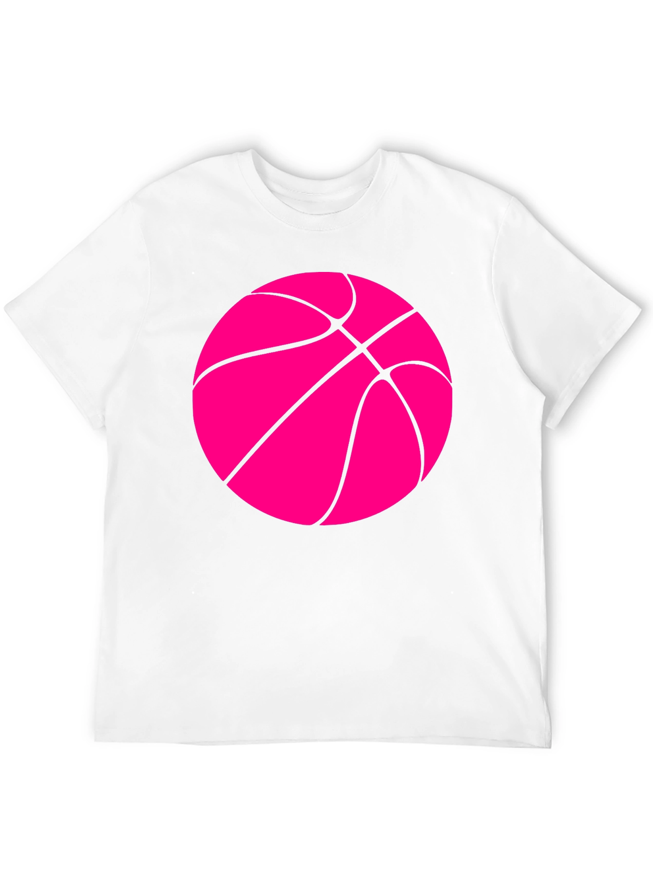 Basketball Graphic Tee - Hot Pink Ball on Black