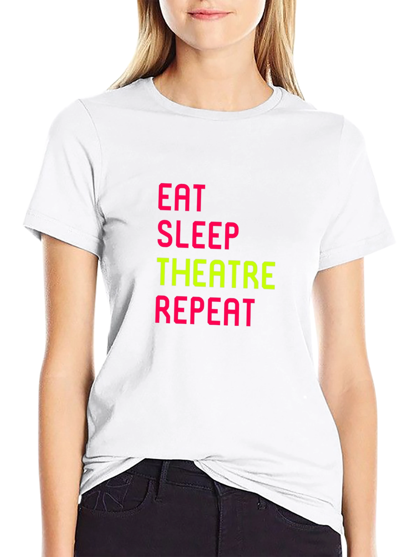 Eat Sleep Theatre Repeat Black T-Shirt