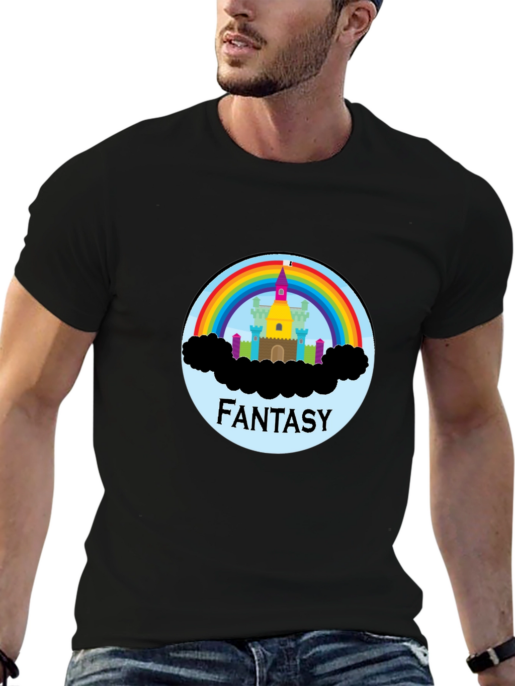 Fantasy Rainbow Castle Graphic Tee