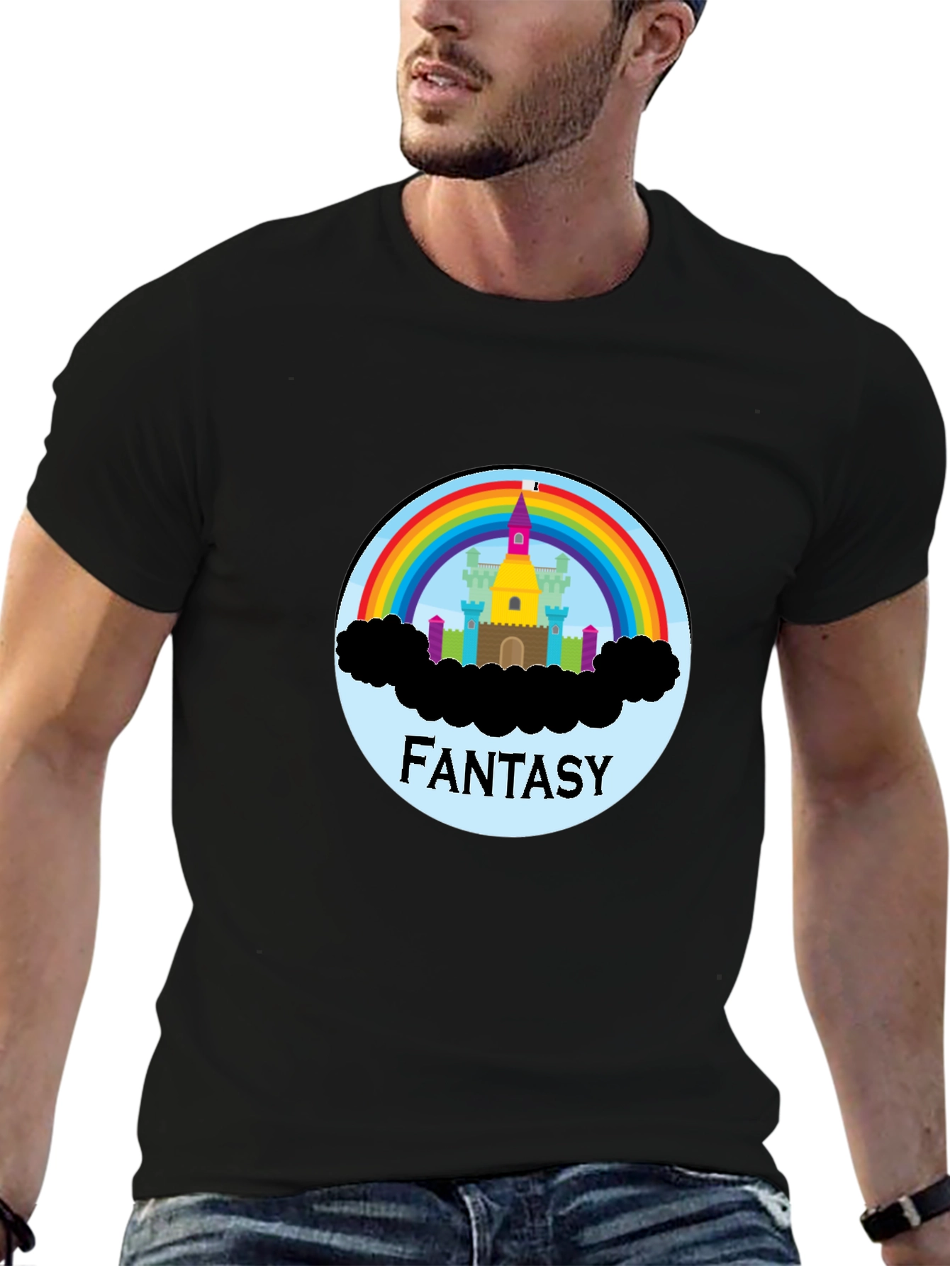 Fantasy Rainbow Castle Graphic Tee