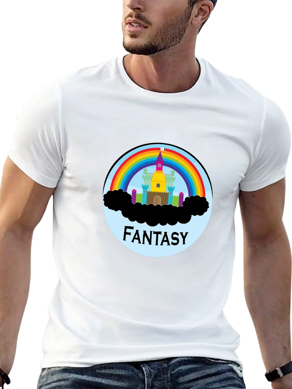 Fantasy Rainbow Castle Graphic Tee