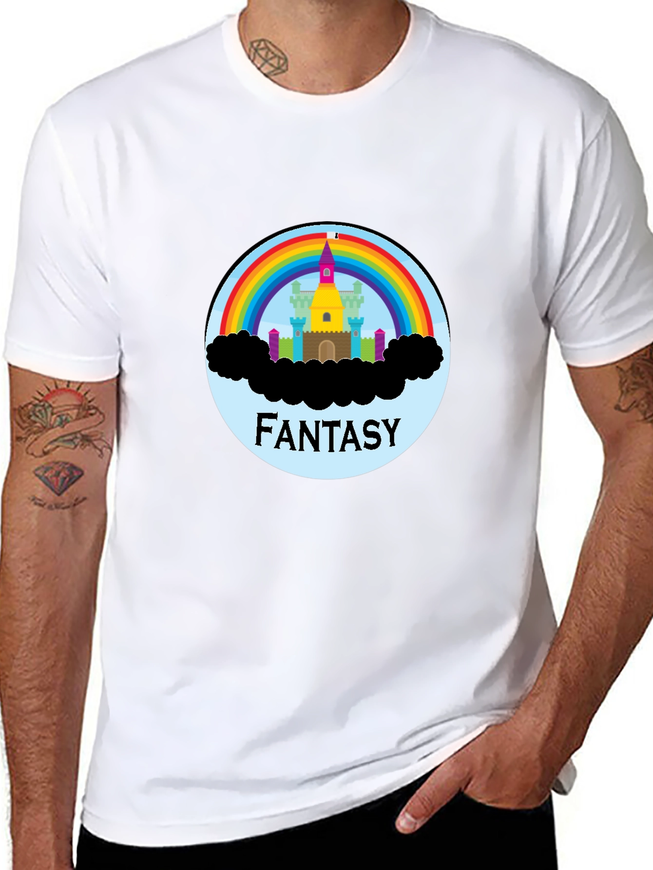 Fantasy Rainbow Castle Graphic Tee