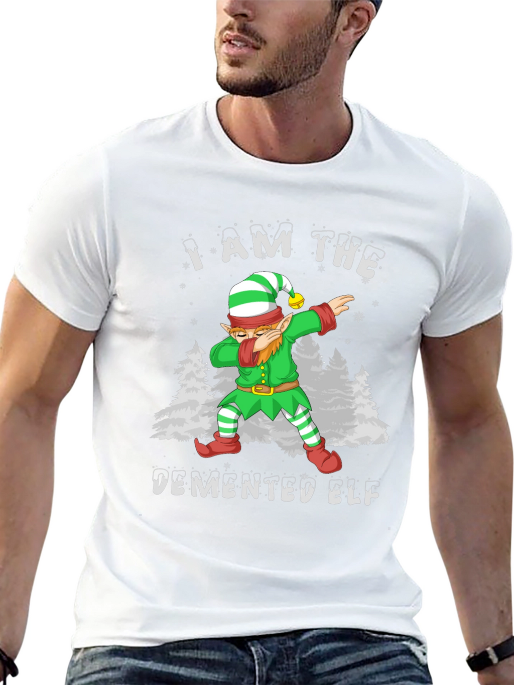 Demented Elf Dabbing Graphic Tee