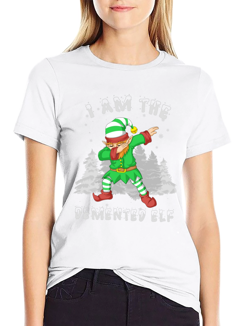 Demented Elf Dabbing Graphic Tee