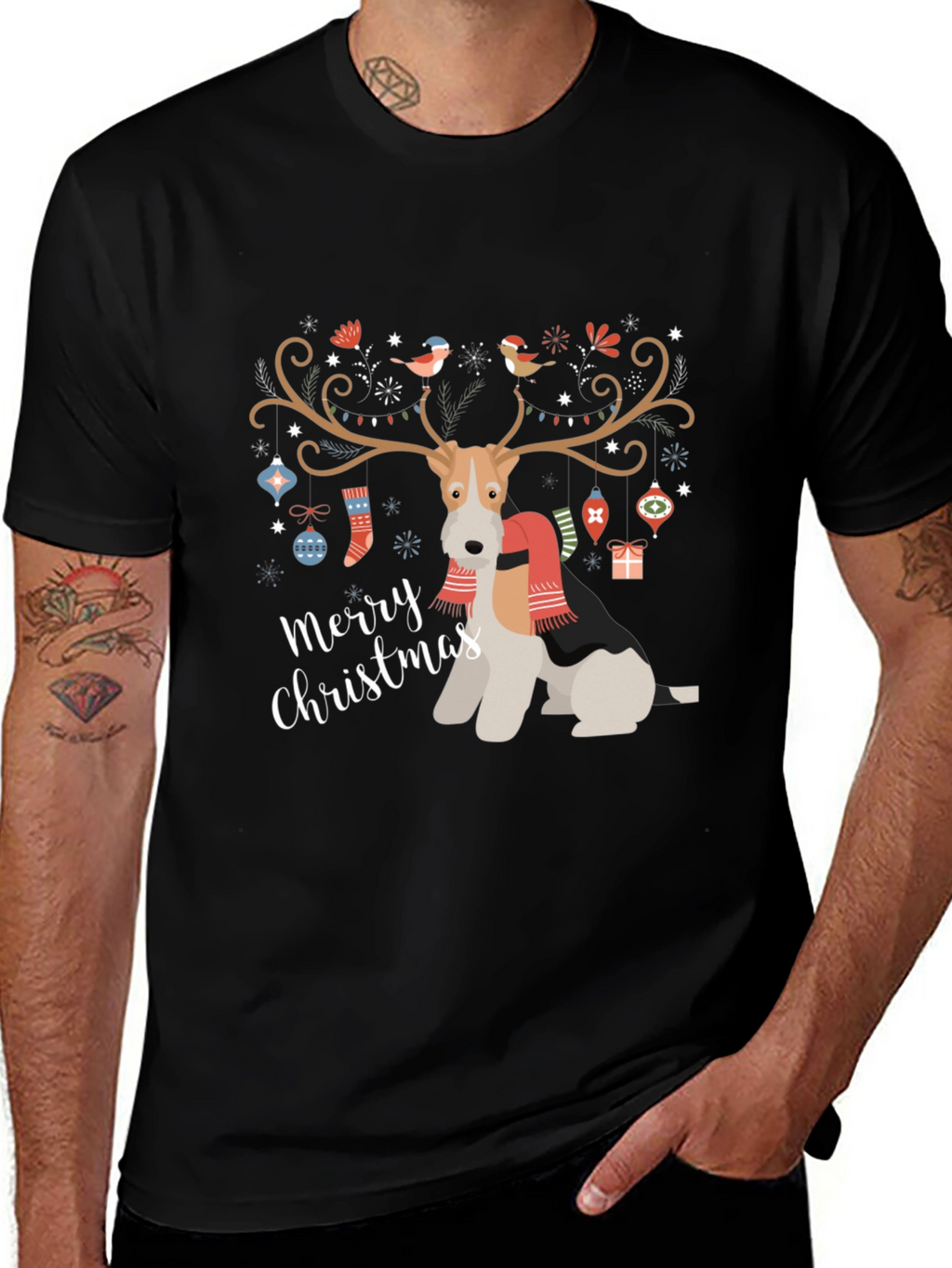 Festive Dog Christmas T-Shirt