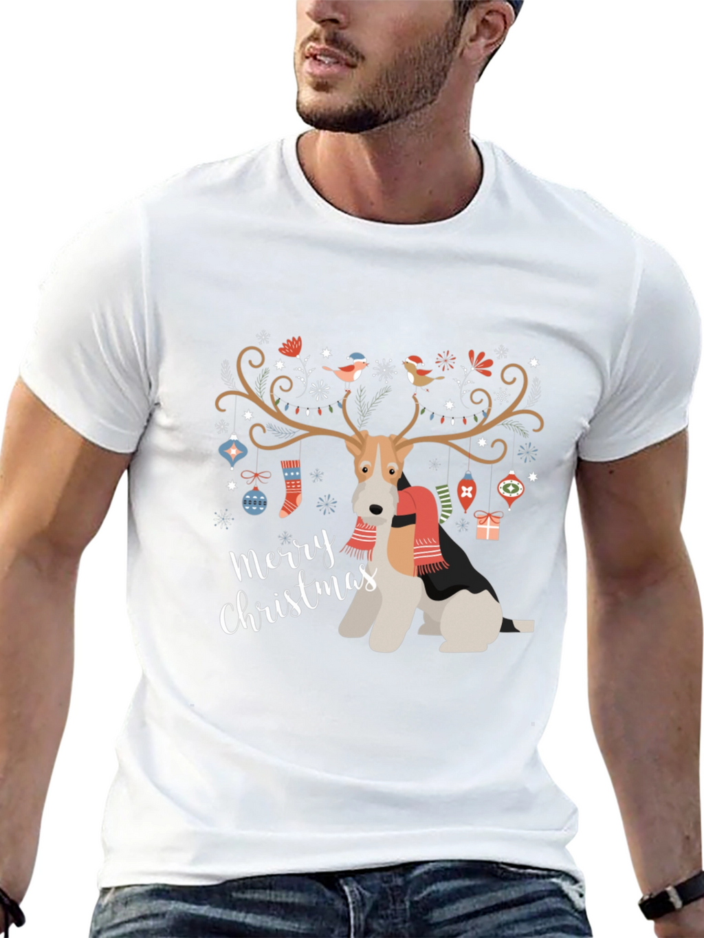 Festive Dog Christmas T-Shirt