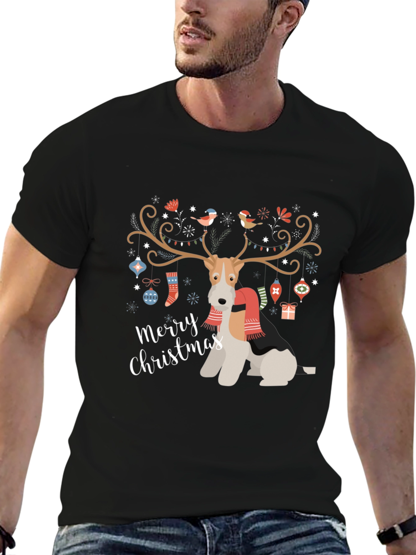 Festive Dog Christmas T-Shirt