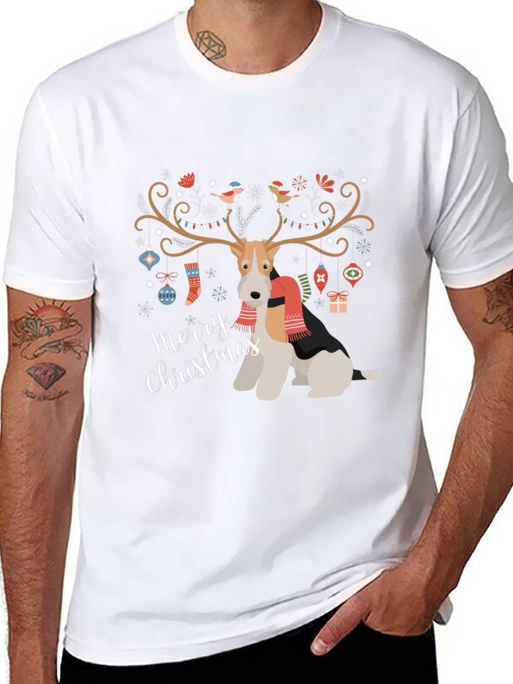 Festive Dog Christmas T-Shirt