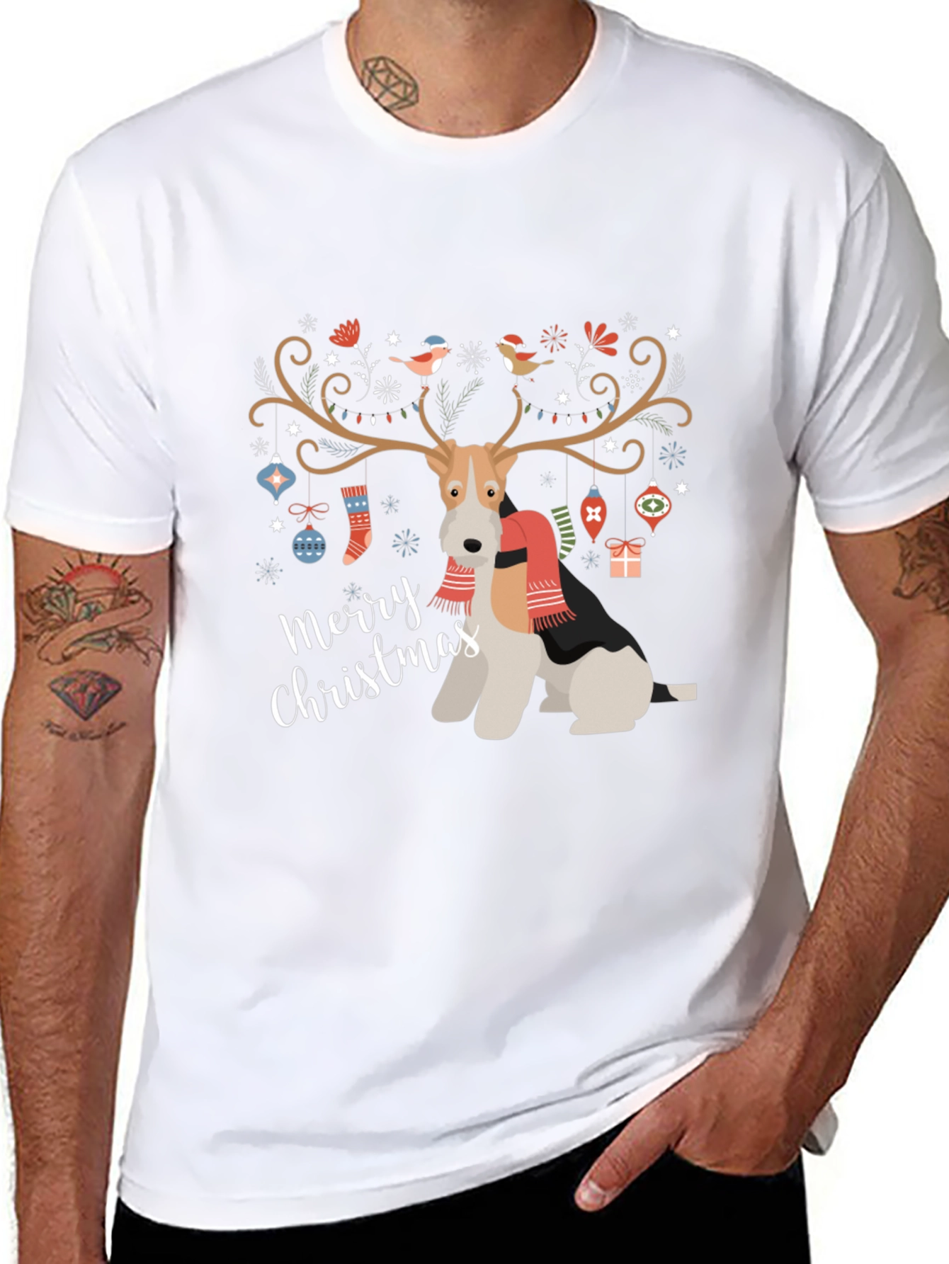 Festive Dog Christmas T-Shirt