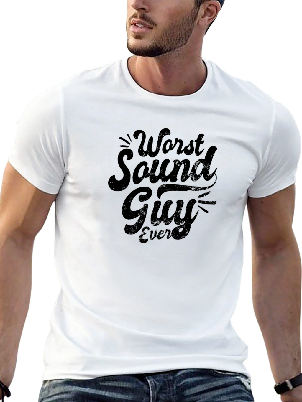 Worst Sound Guy Ever Black Graphic T-Shirt