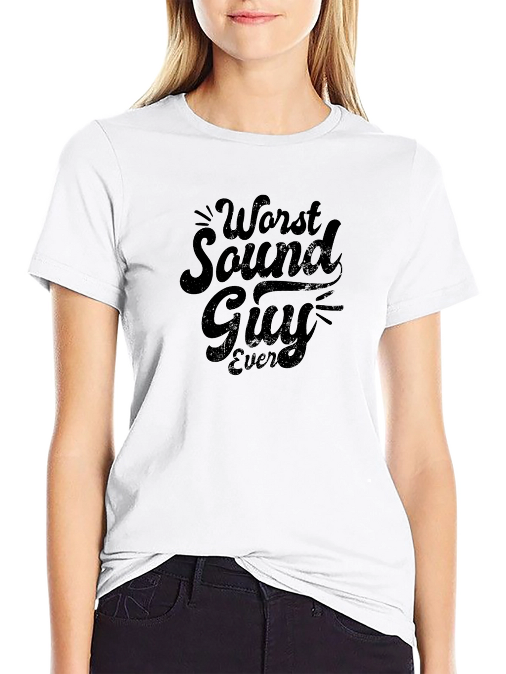 Worst Sound Guy Ever Black Graphic T-Shirt