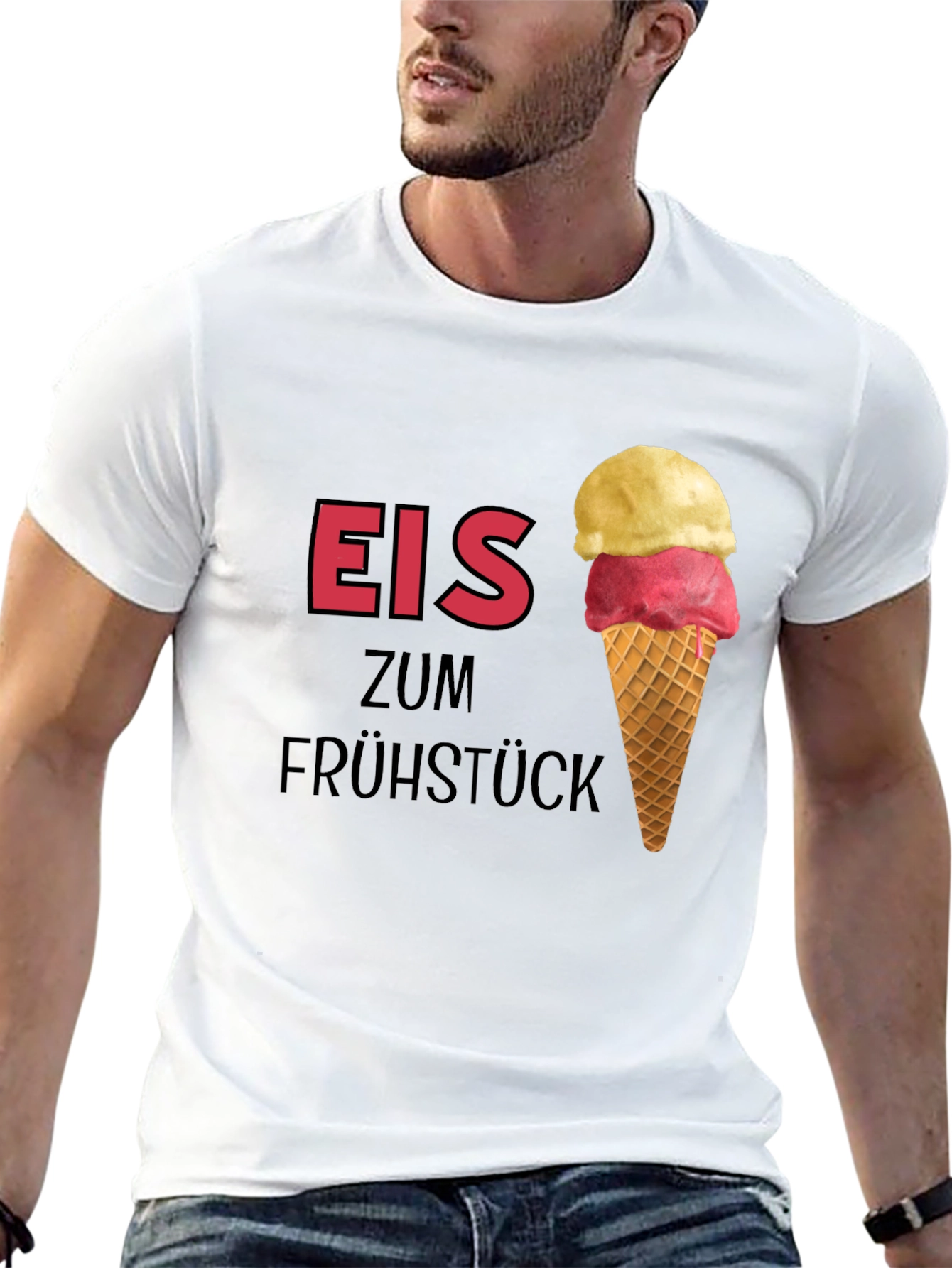 Eis Zum Frühstück Black T-Shirt