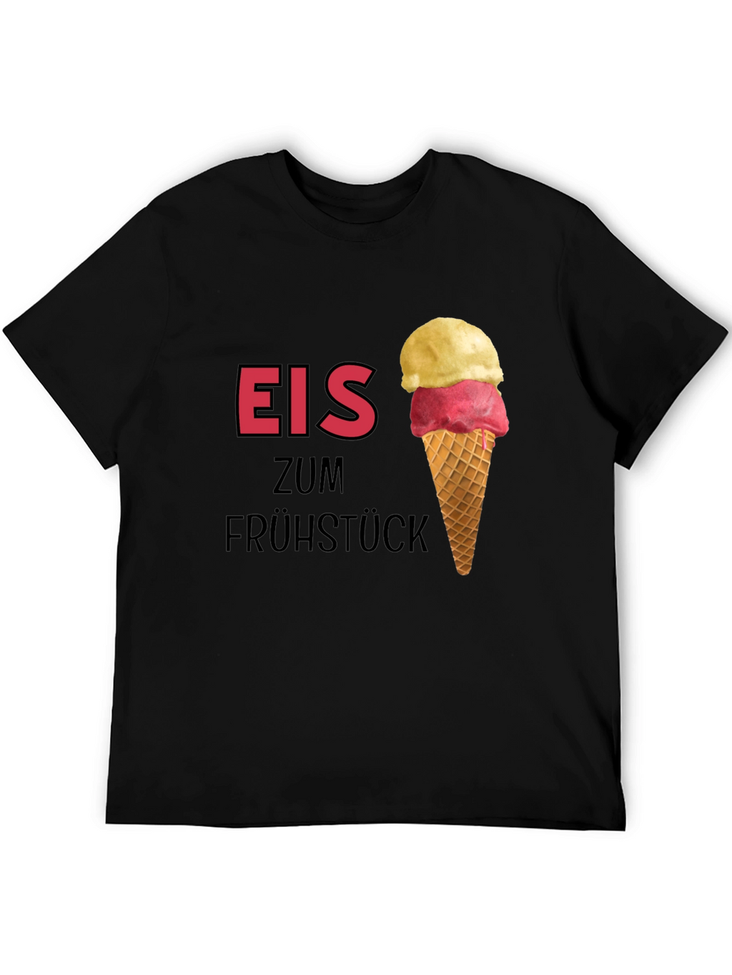 Eis Zum Frühstück Black T-Shirt