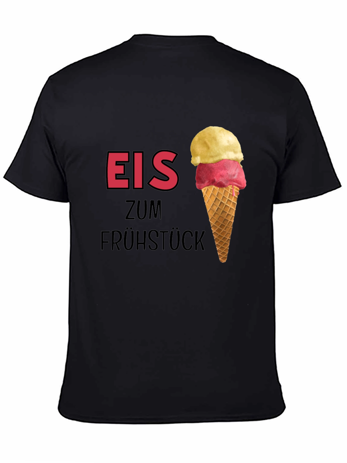 Eis Zum Frühstück Black T-Shirt