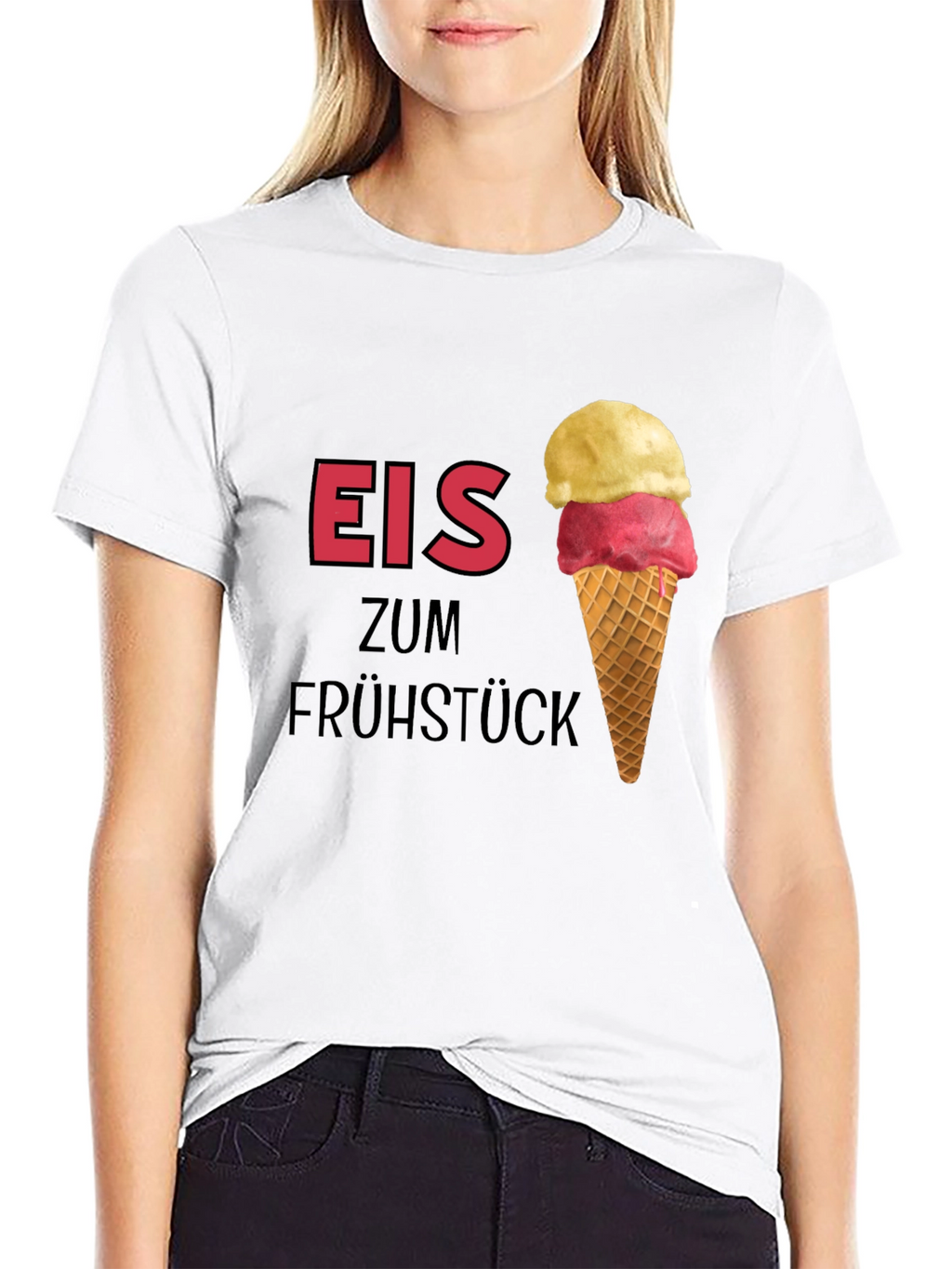 Eis Zum Frühstück Black T-Shirt
