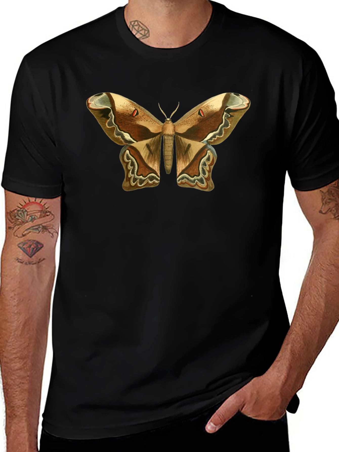 Moth Graphic Tee - Stylish Insect T-Shirt