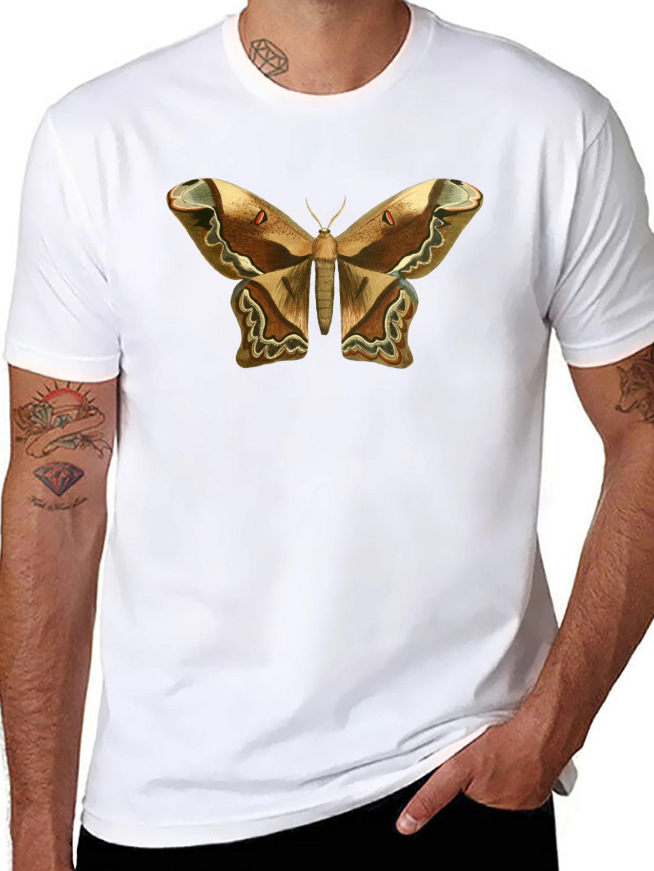 Moth Graphic Tee - Stylish Insect T-Shirt