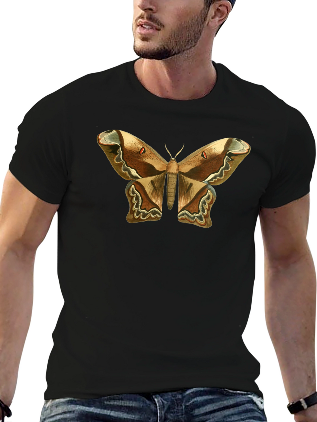 Moth Graphic Tee - Stylish Insect T-Shirt