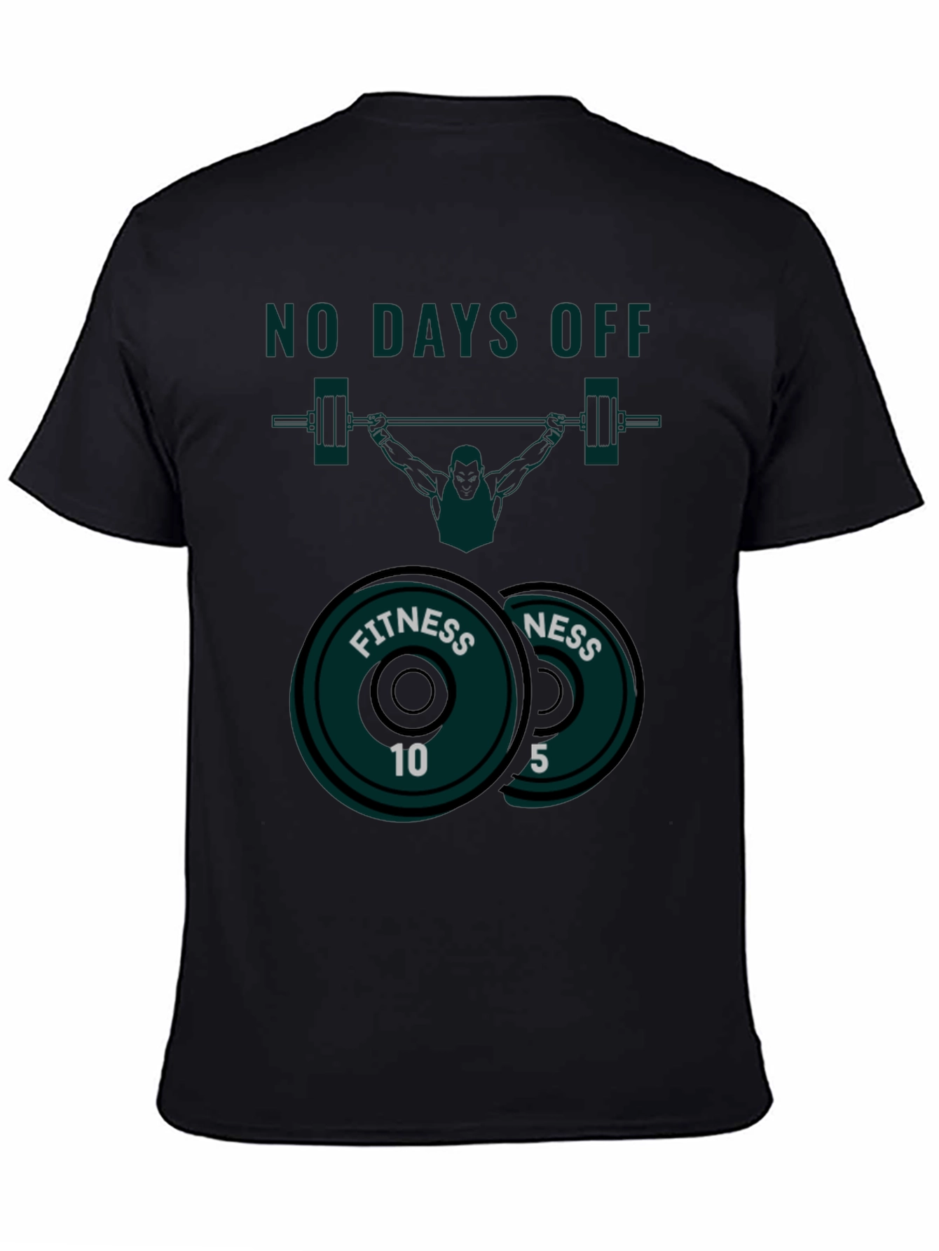 No Days Off Fitness T-Shirt - Weightlifting Design