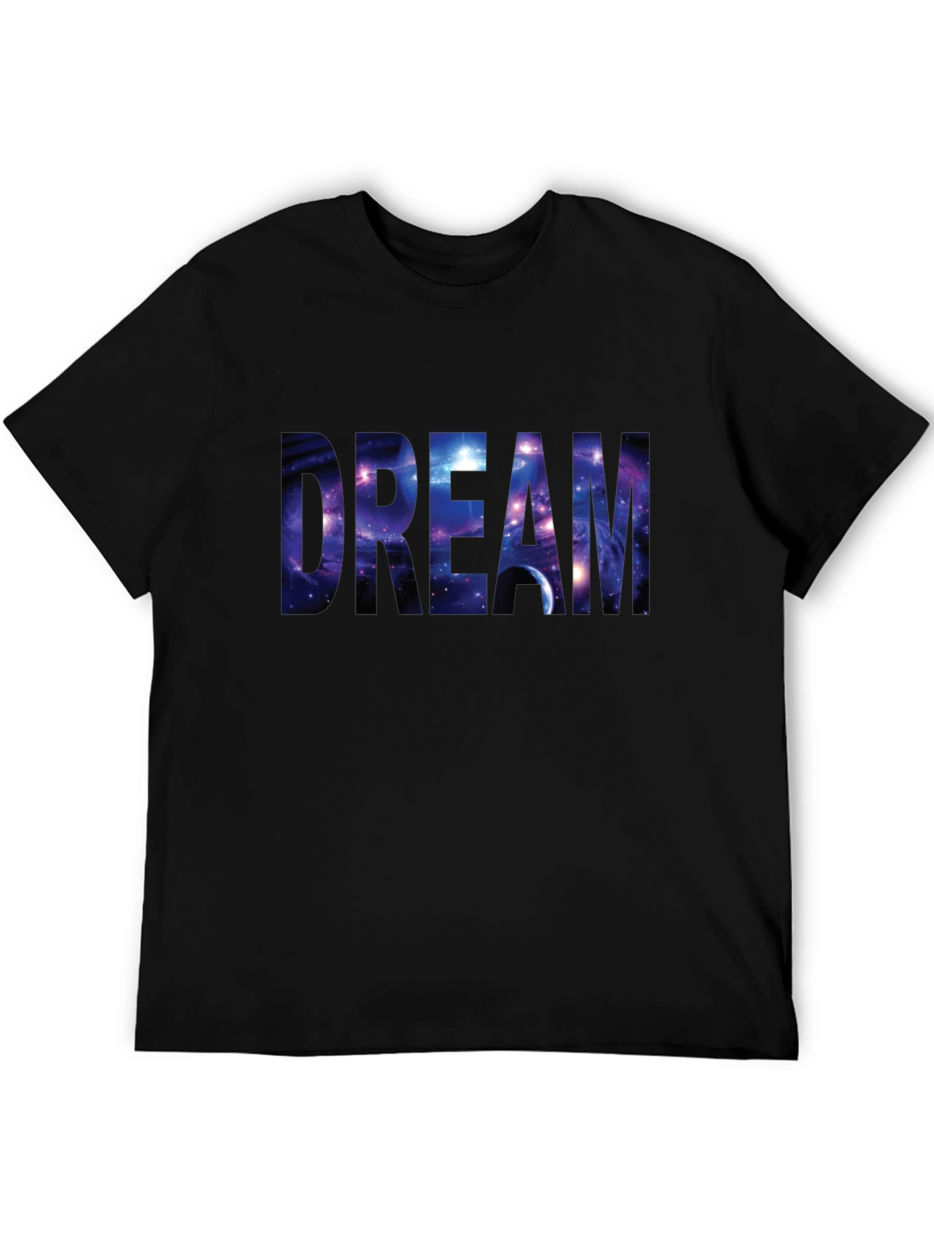 Dream Galaxy Print Black T-Shirt