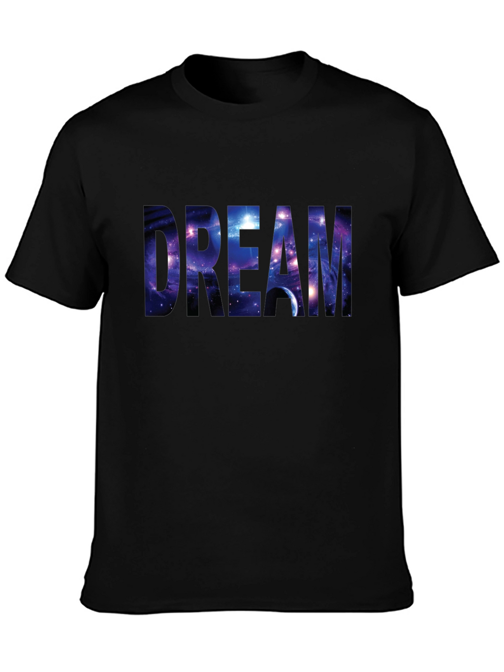 Dream Galaxy Print Black T-Shirt