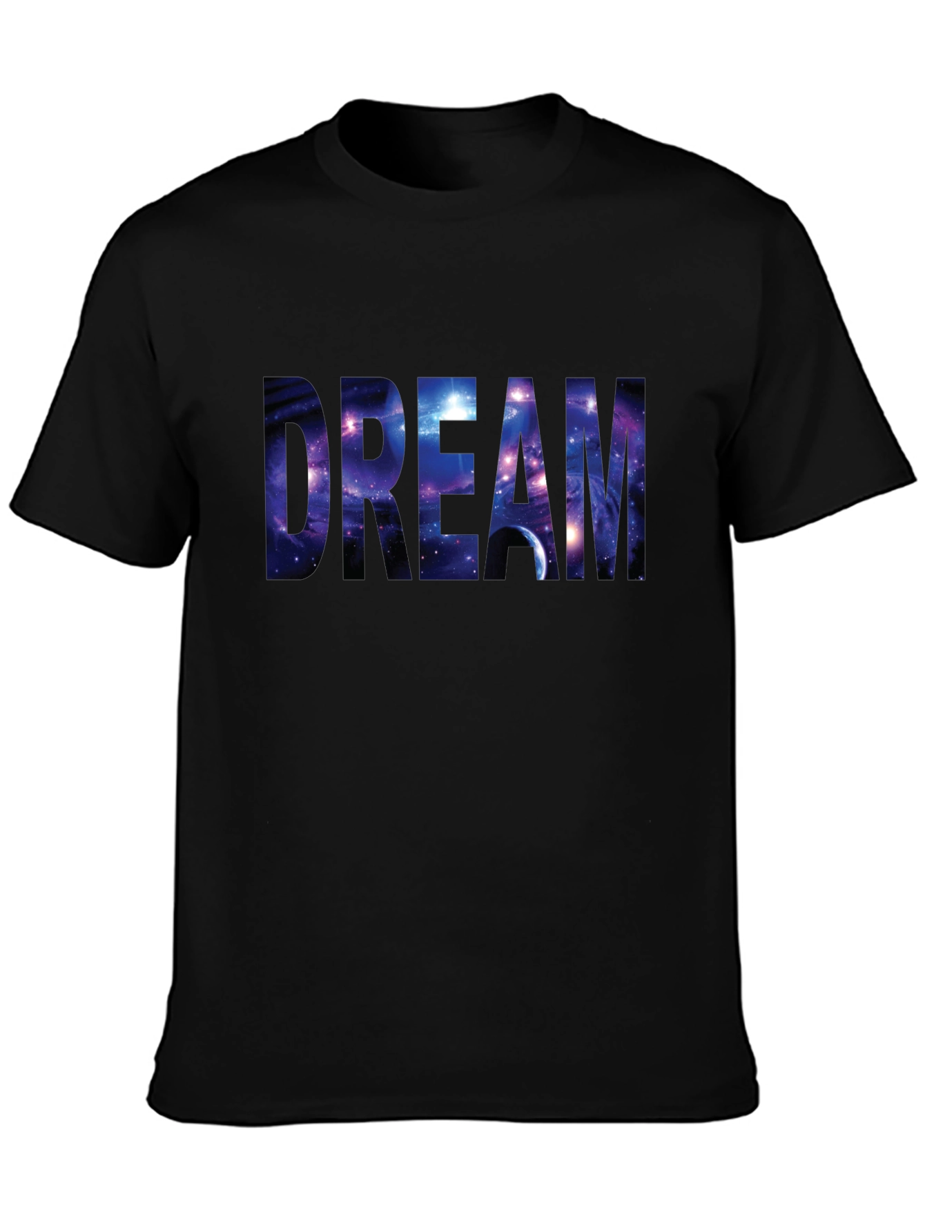 Dream Galaxy Print Black T-Shirt