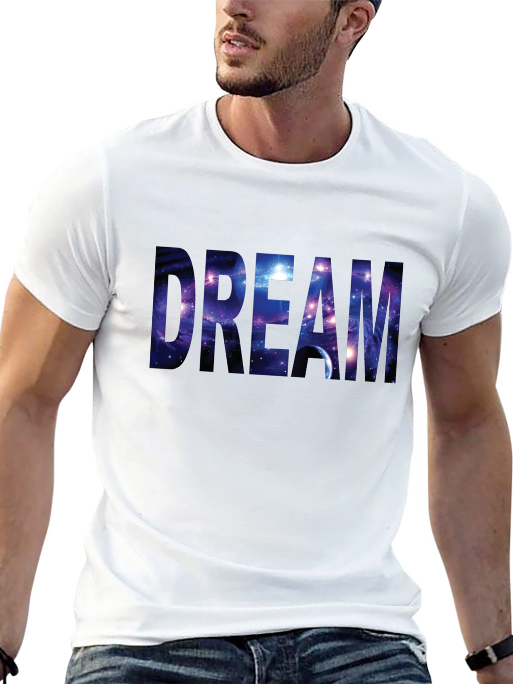 Dream Galaxy Print Black T-Shirt