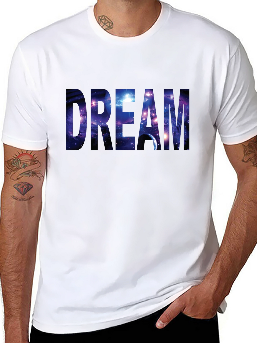 Dream Galaxy Print Black T-Shirt