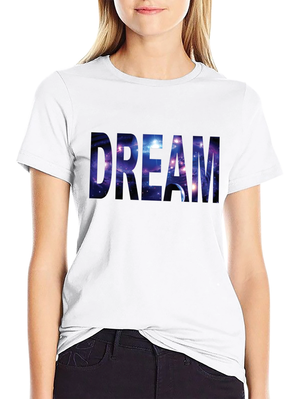 Dream Galaxy Print Black T-Shirt