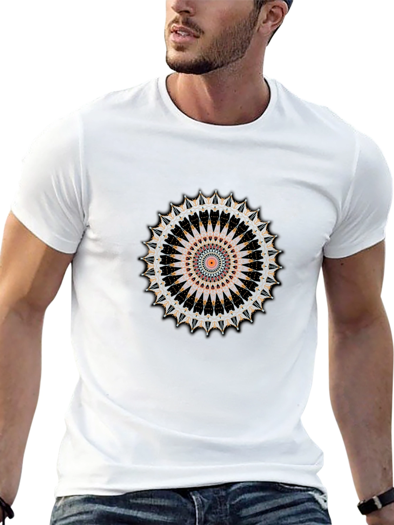 Mandala Graphic Tee - Stylish Mens Black T-Shirt