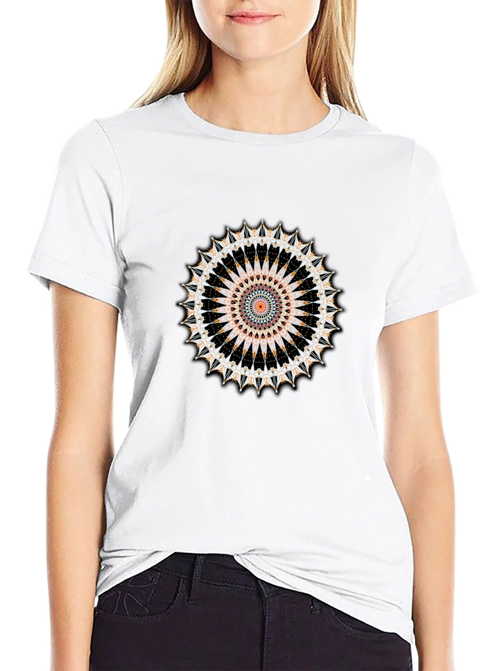 Mandala Graphic Tee - Stylish Mens Black T-Shirt