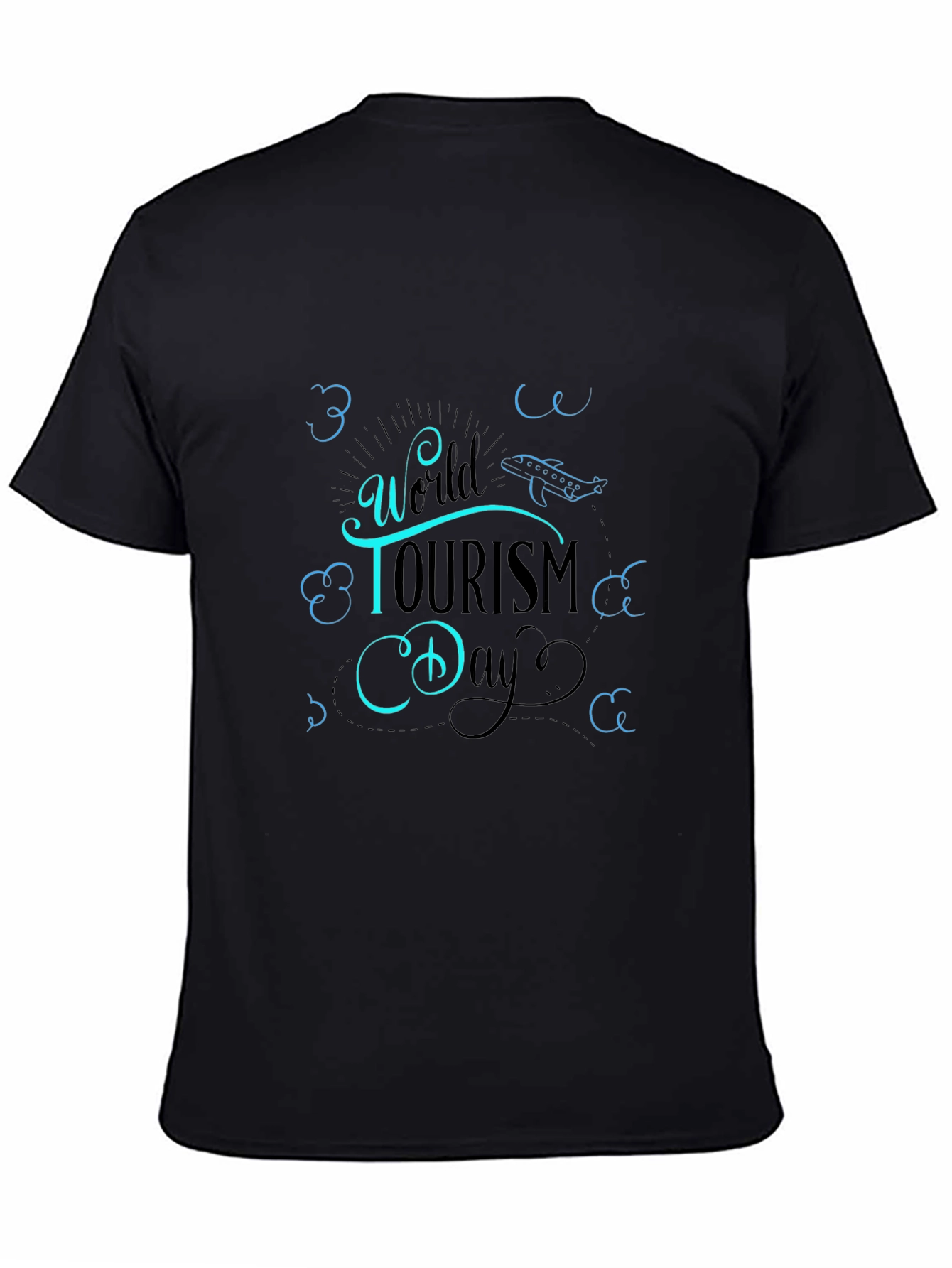 World Tourism Day T-Shirt - Black Cotton Graphic Tee