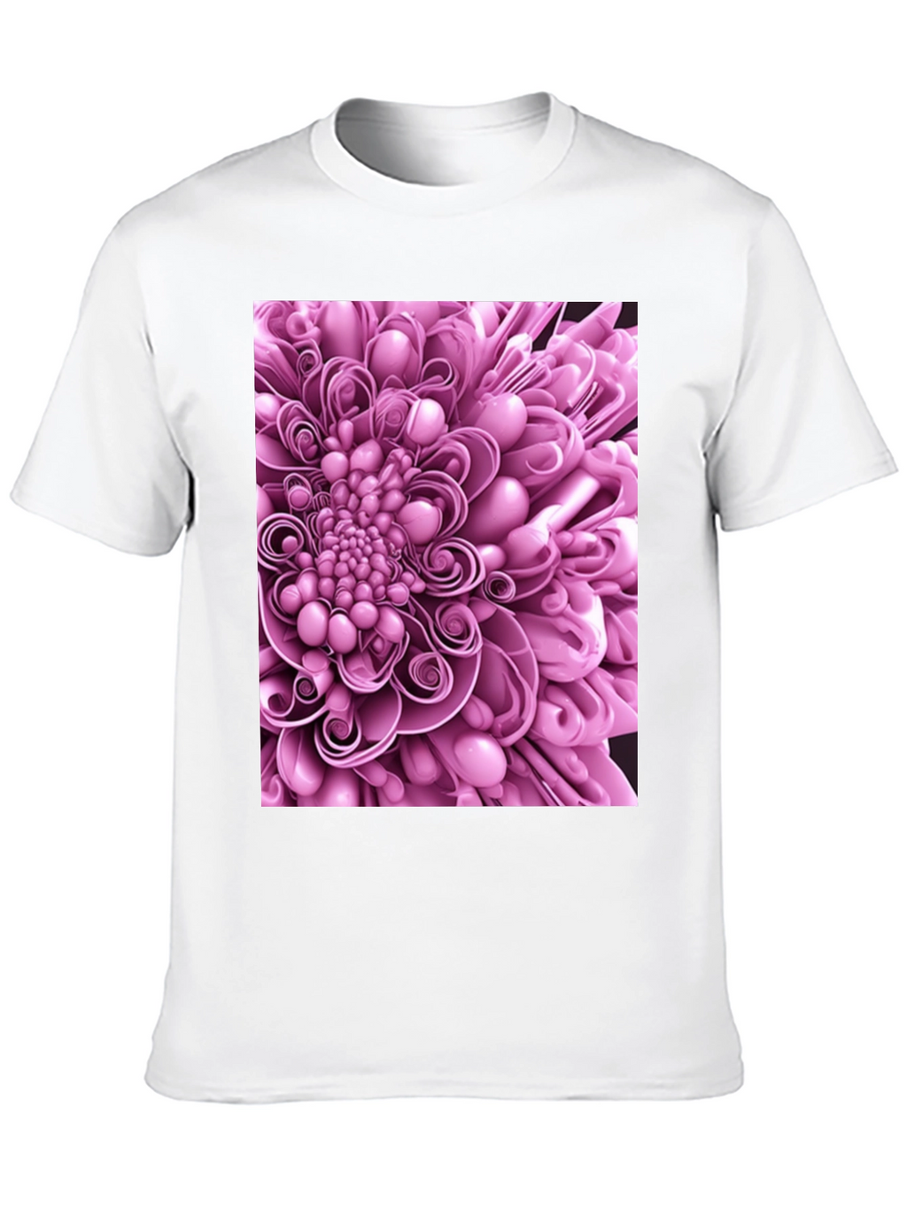 Abstract Flower Graphic Print Black T-Shirt