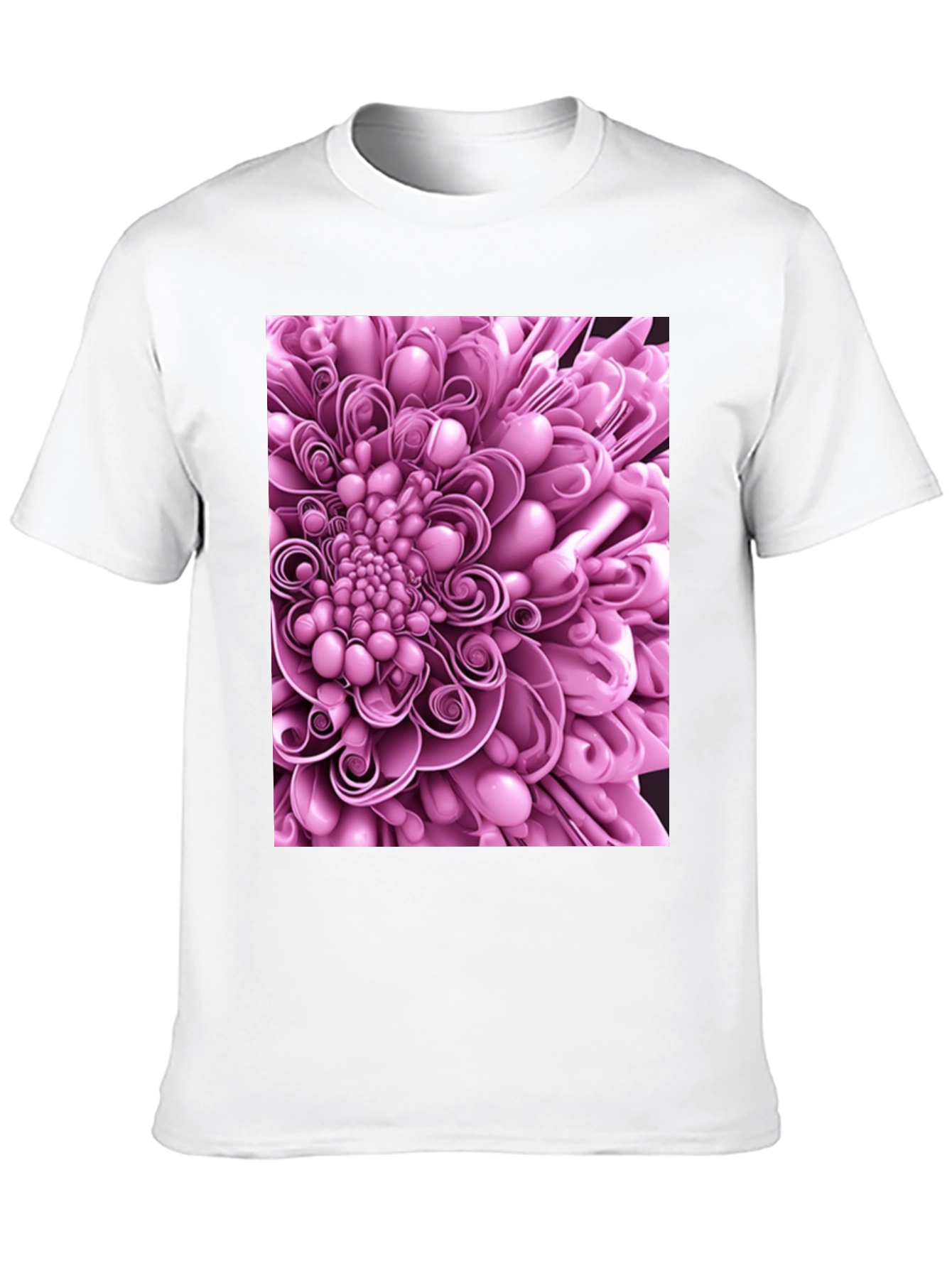 Abstract Flower Graphic Print Black T-Shirt