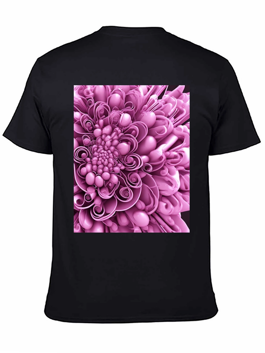 Abstract Flower Graphic Print Black T-Shirt