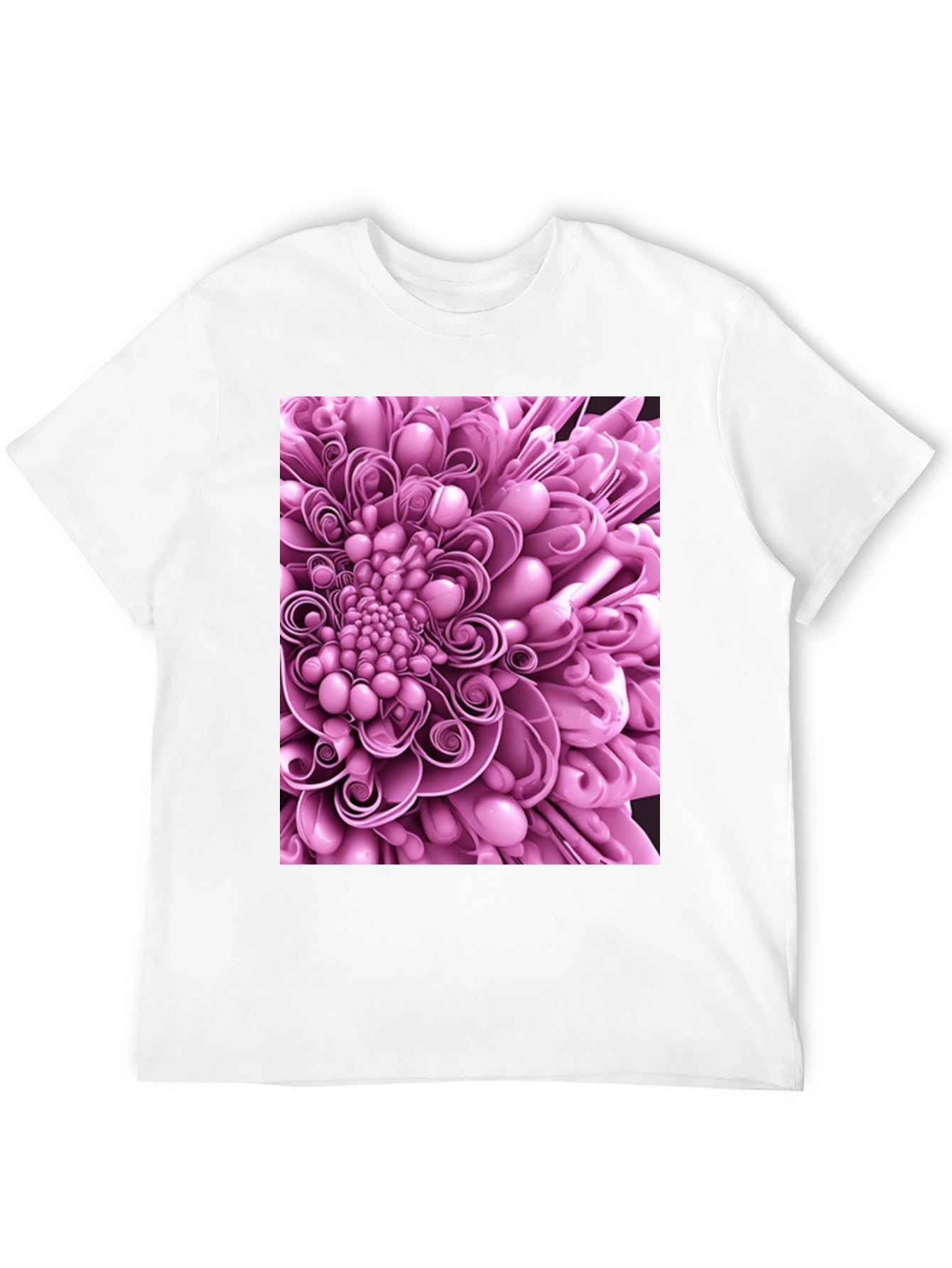 Abstract Flower Graphic Print Black T-Shirt