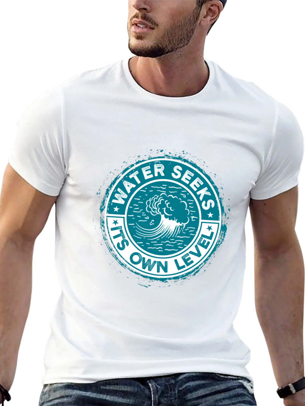 Water Seeks Its Own Level Graphic Tee - Black