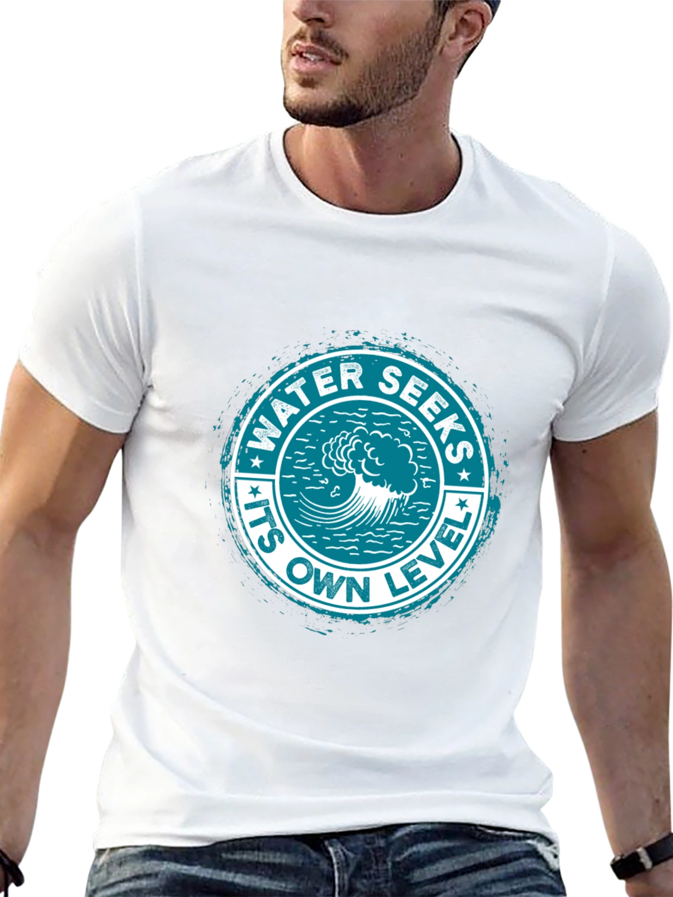 Water Seeks Its Own Level Graphic Tee - Black