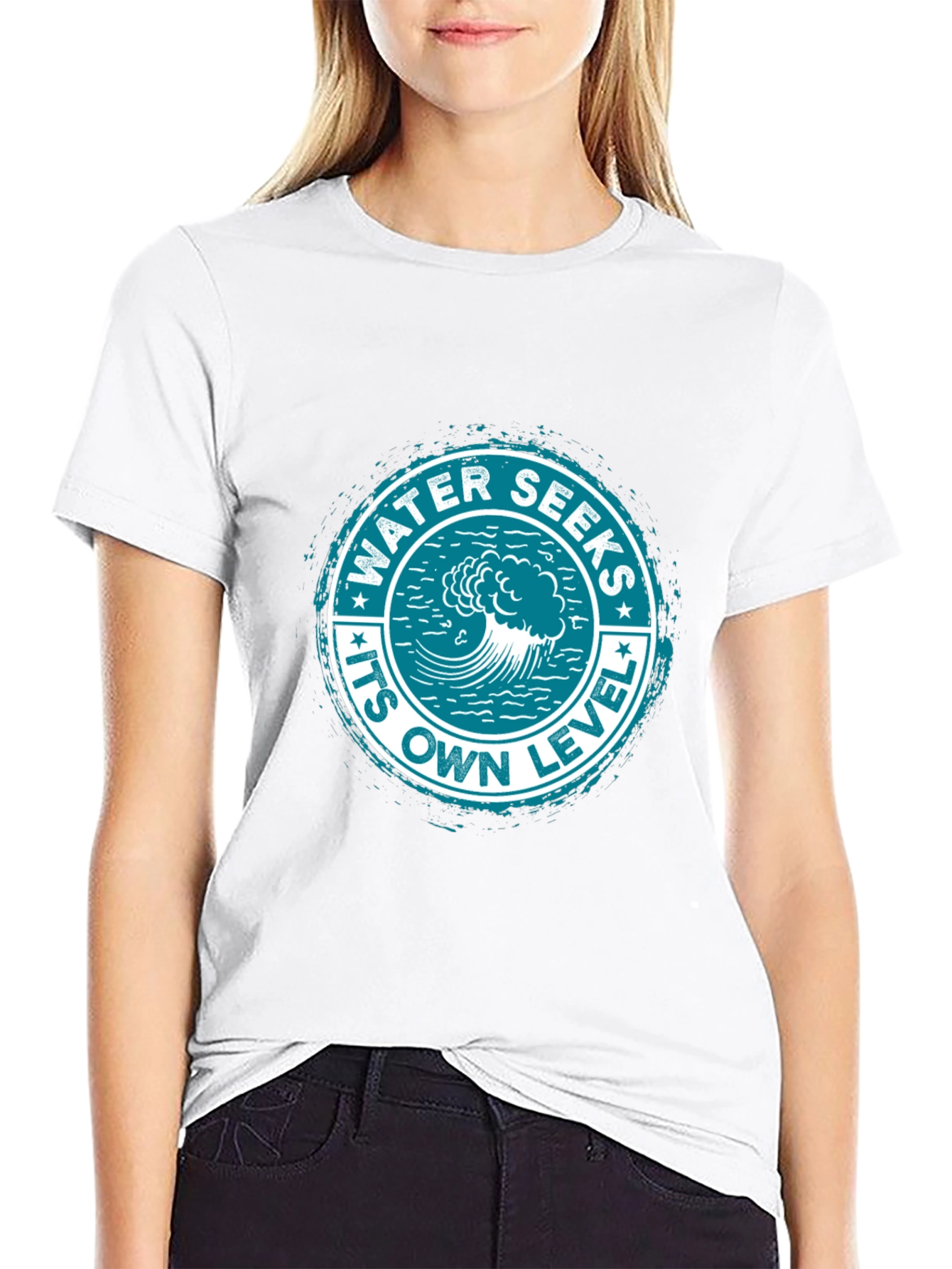 Water Seeks Its Own Level Graphic Tee - Black