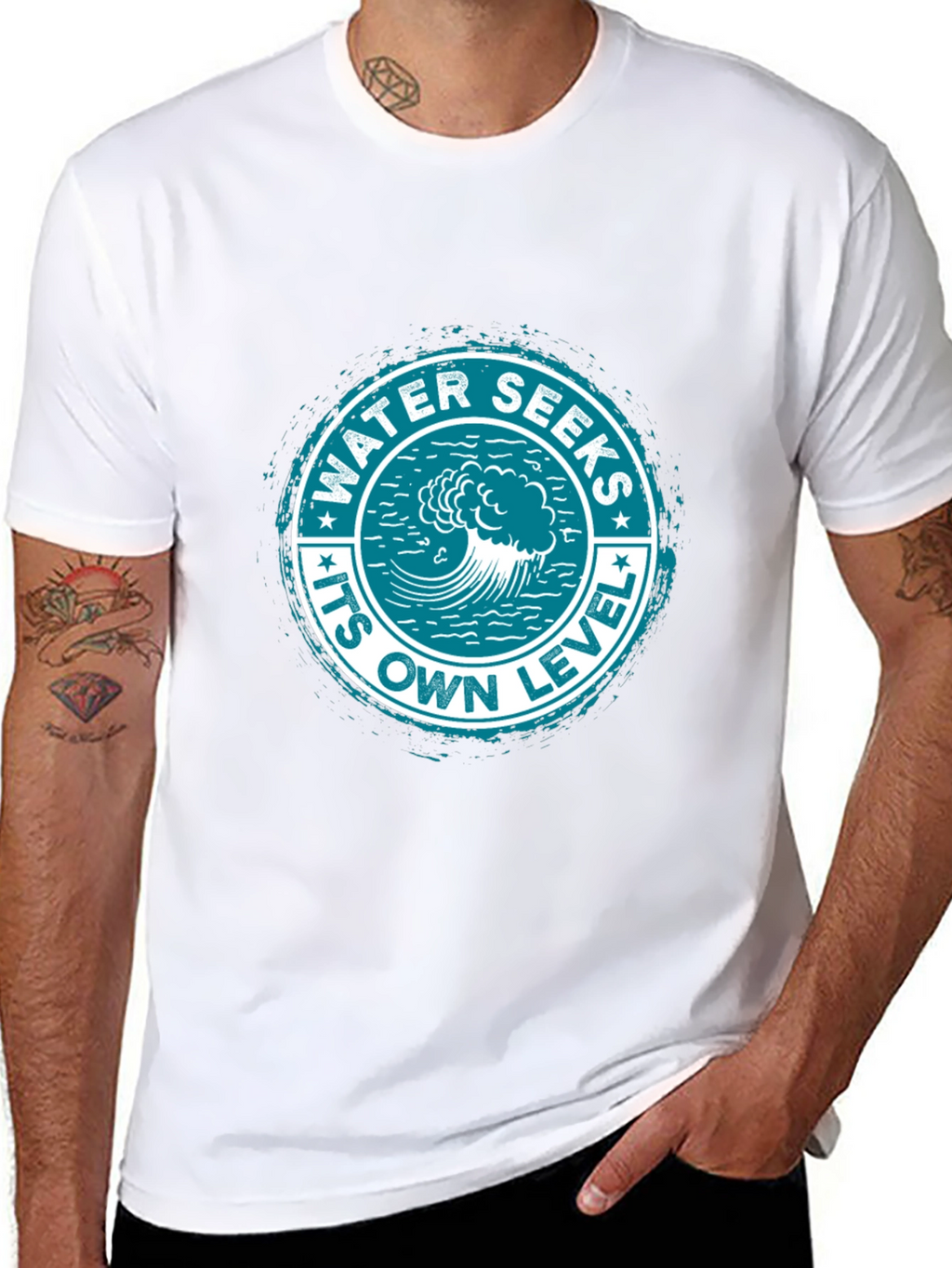 Water Seeks Its Own Level Graphic Tee - Black
