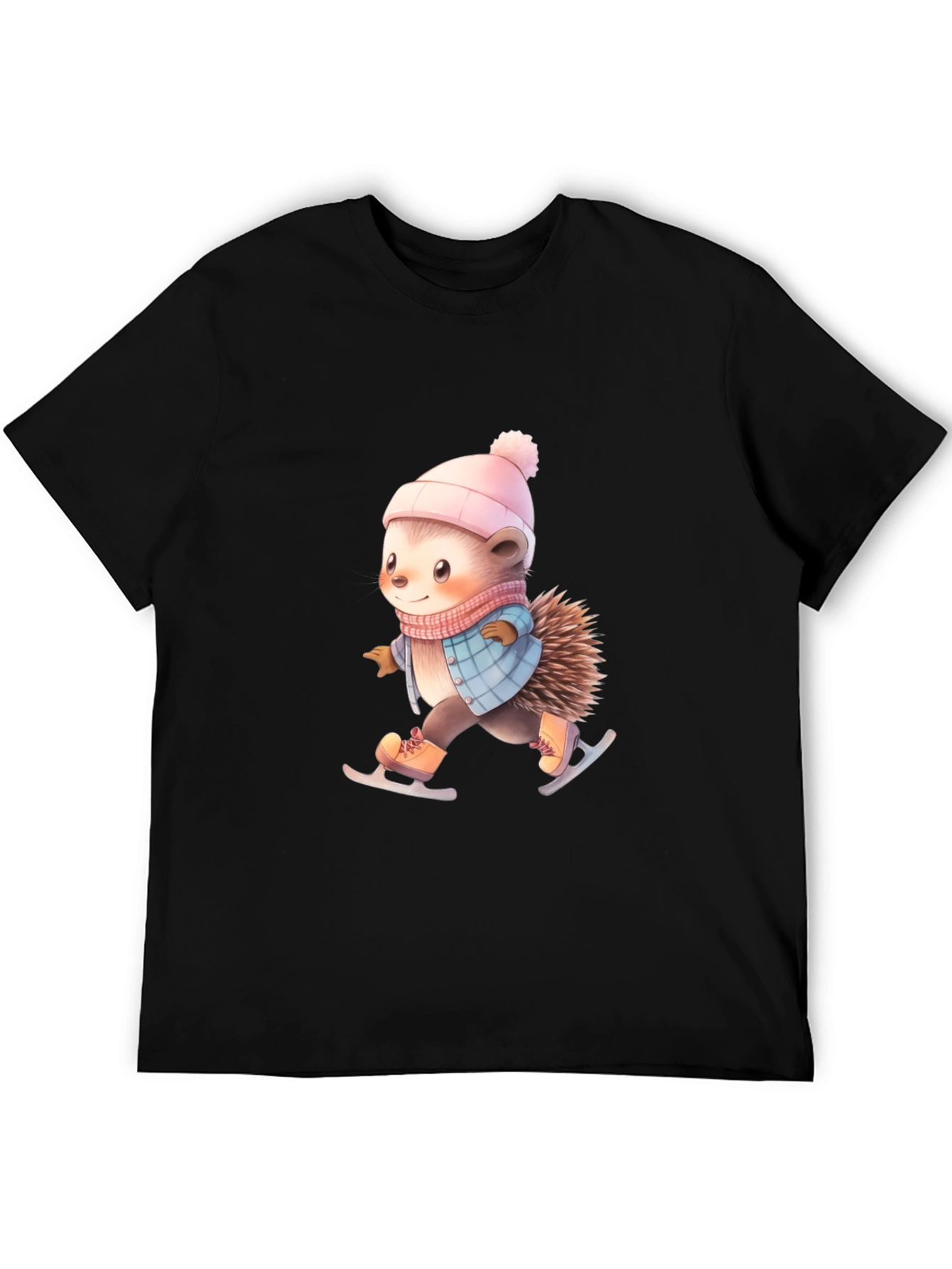 Skating Hedgehog T-Shirt - Winter Cute Animal