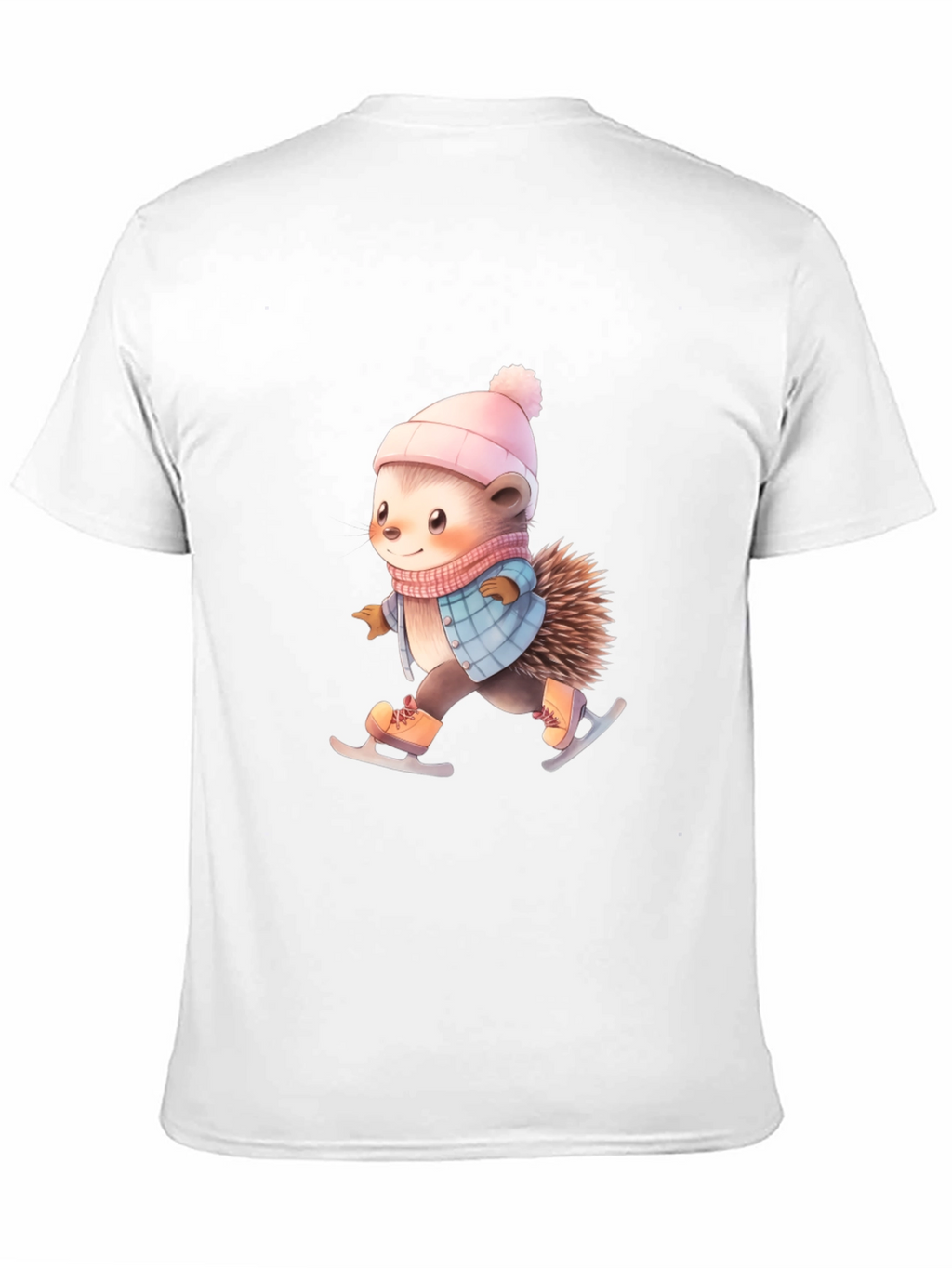 Skating Hedgehog T-Shirt - Winter Cute Animal