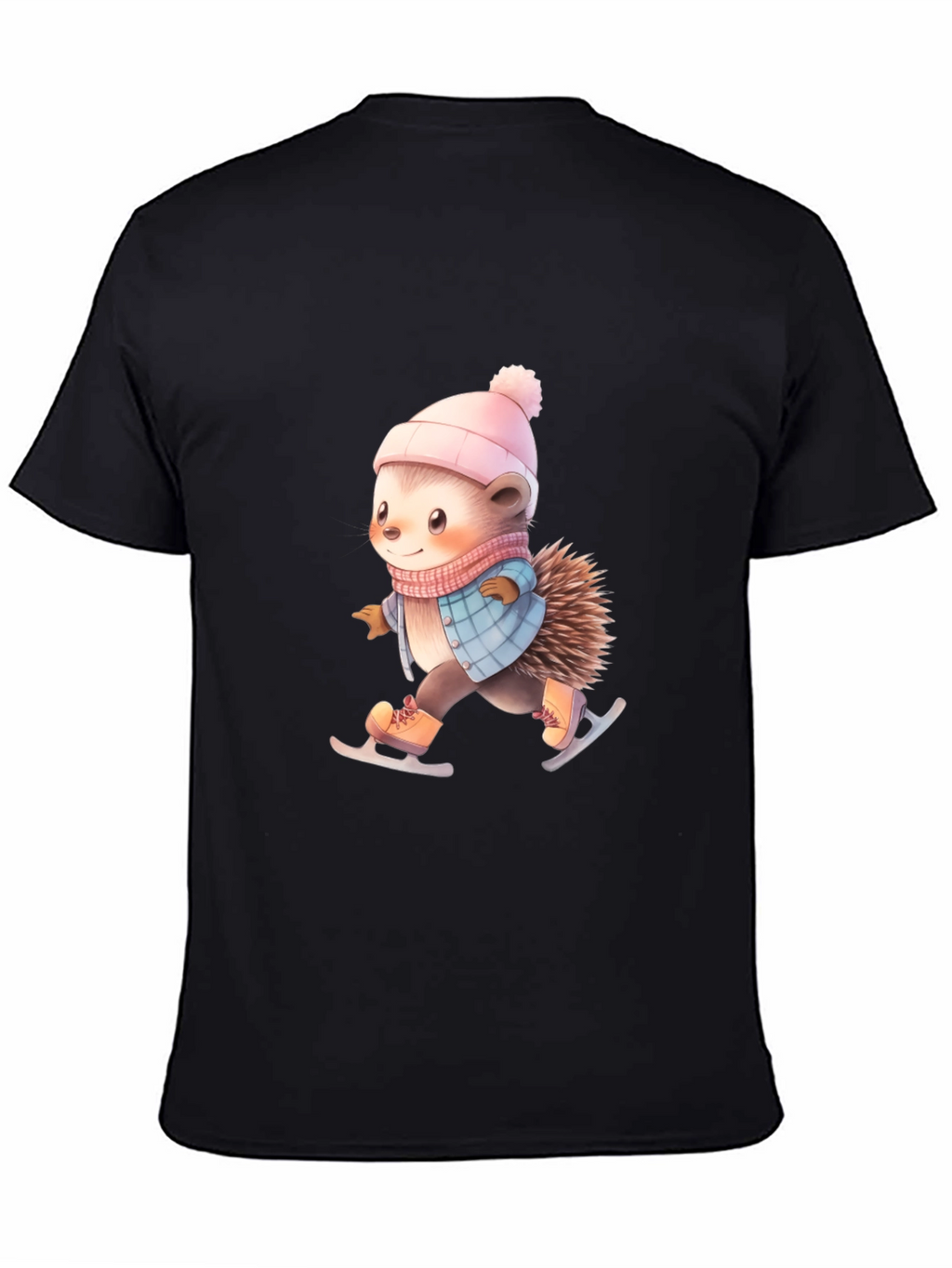 Skating Hedgehog T-Shirt - Winter Cute Animal