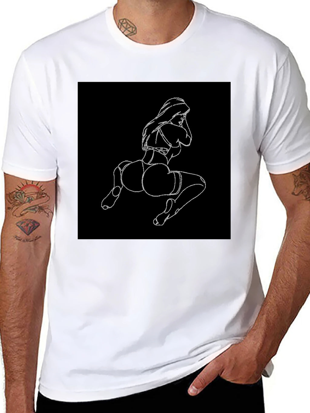 Black T-Shirt with Graphic Print
