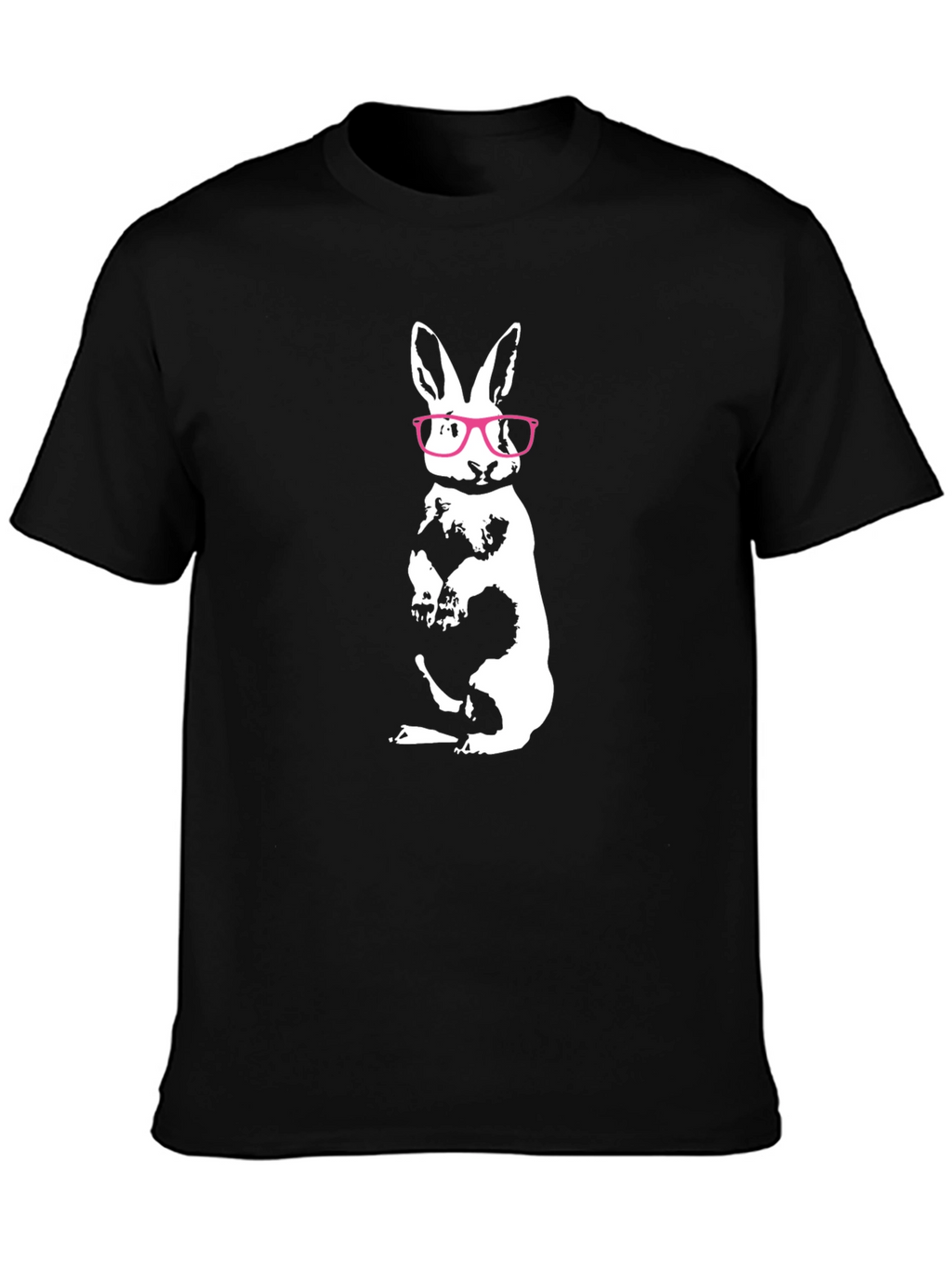 Cool Rabbit Tee - Black Cotton Graphic Shirt
