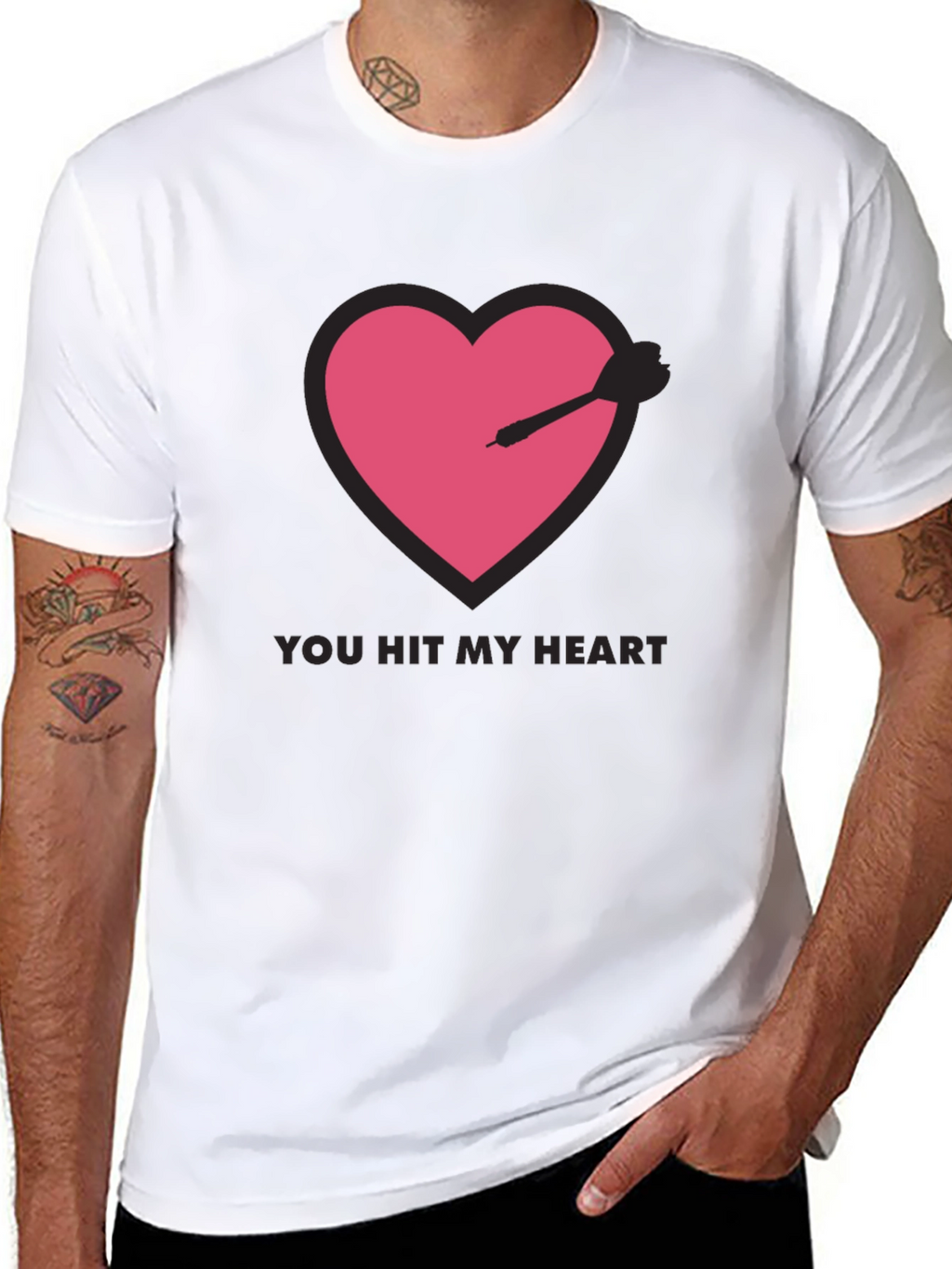 You Hit My Heart Black T-Shirt