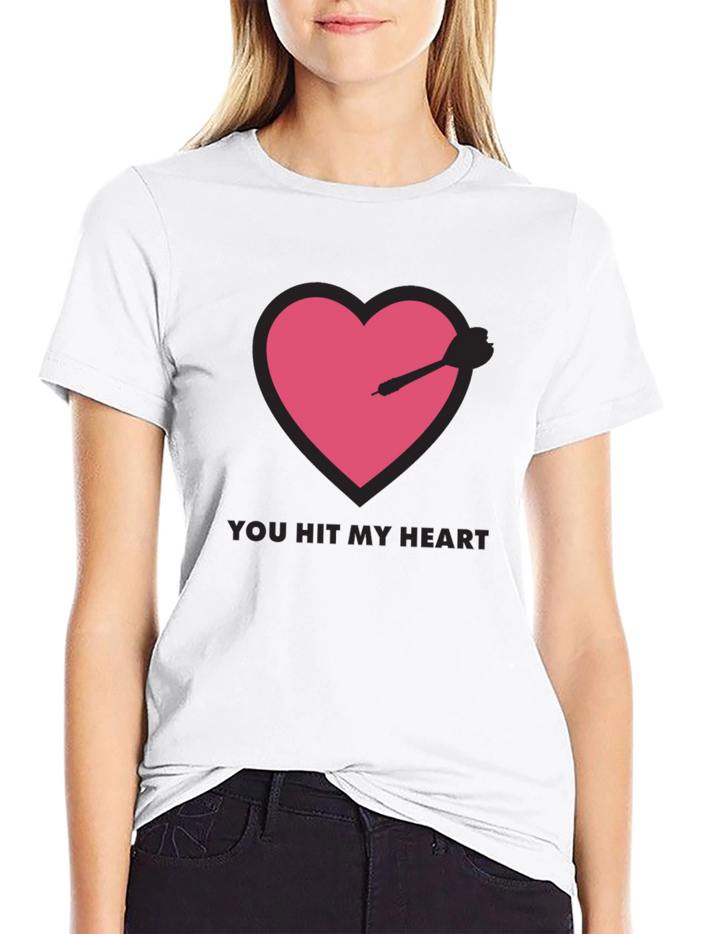 You Hit My Heart Black T-Shirt